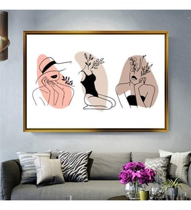 Altın Çerçeveli dekoratif tablo l124 (Gold)