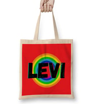 Levi-Name personalized Custom - vintage Retro Rainbow Style Design Gift Baby-Gift For Him Bez Çanta Uzun Saplı