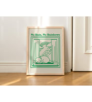 Retro Kedi Duvar Baskısı, Vintage Minimalist İllüstrasyon, A3 A4 A2 Baskılar, Zümrüt Yeşili Poster