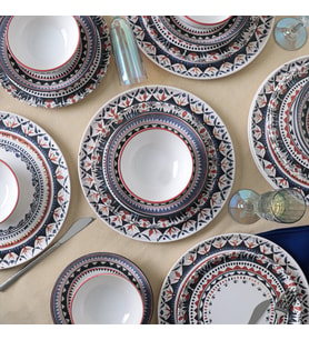 Keramika Ethnic Yemek Takımı 24 Parça 6 Kişilik 21616-17-28-24