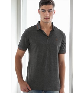 T9586 DEWBERRY ERKEK POLO YAKA T-SHIRT-ANTRASİT