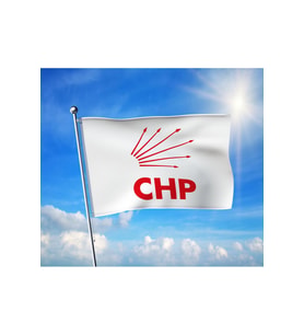 Beyaz Cumhuriyat Halk Partisi (CHP) Bayrağı Premium Raşel Kumaş 100x150 cm