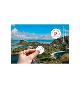 Etiketi Kırmızı Kalp Şekilli Mat Sticker 3.5 Cm (40 Adet)