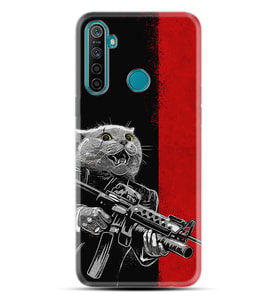 Realme 5i 5 Pro 6i 7 Pro 8 Kılıf Desemli Silikon Çılgın Kedi 1674
