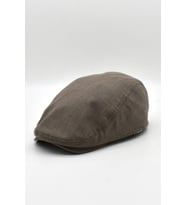 Erkek Dokulu London Kasket Kahve Flat Cap Şapka (Kahverengi)