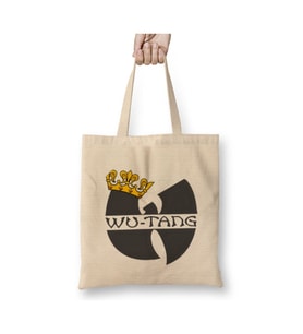 Wu Tang Clan Logo Wutang Clan Vintage 9Os Vintage Bez Çanta Alışveriş Çantası Plaj Çantası (Beyaz)