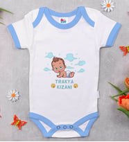 BK Kids Trakya Kızanı Tasarımlı Mavi Bebek Body Zıbın-1
