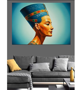 Nefertiti Mısır Kraliçesi Portre Dekoratif Kanvas - Mdf Ahşap Tablo