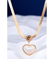 Sedef Kalp Kolye Gold Renk Paslanmaz Çelik Kadın Romantik Hediye Kolye