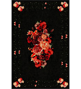 Eliana Home Baskılı, Yıkanabilir Kaymaz Taban Salon Halısı LNA0298-SD1148 100x150 cm (Siyah)