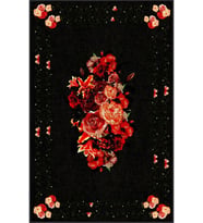 Eliana Home Baskılı, Yıkanabilir Kaymaz Taban Salon Halısı LNA0298-SD1148 100x150 cm (Siyah)
