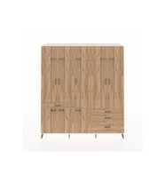 Kronos Dolap 8 Raflı 4 Çekmeceli 3 Askılı 220x59x243 Aytaşı-Çam/Çam