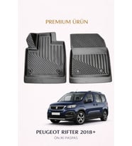 Peugeot Rifter 2019+ Panelvan ( Ön İki ) ile Uyumlu 3D Oto Paspas Premium
