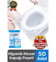Yeni Seyahat Tipi Taşınabilir Okul Tuvalet Wc Hijyenik Tek Kullanımlık Klozet Kapağı Poşeti 50 Adet