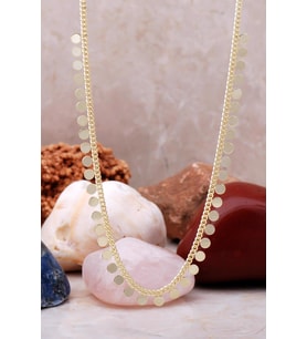 Pullu Altın Yaldızlı Gümüş Choker Kolye 7228