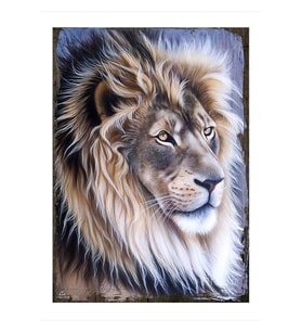 25cmX35cm Ahşap Tablo erkek aslan