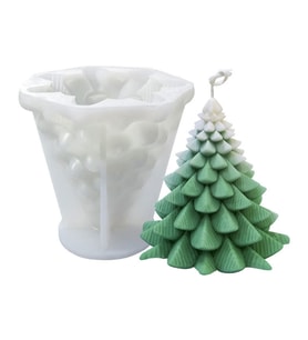 Silikon Kalıp Dekoratif Yılbaşı Noel Ağacı Noel Dekorasyon Mum Kalıbı 11.7X11 CM