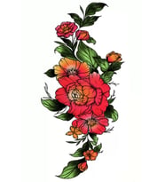 Caş Dekorasyon Çiçek Figürlü Geçici Dövme Tattoo