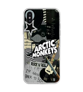 Iphone X / Xs Uyumlu Arctic Monkeys Kolaj Desenli Şeffaf Telefon Kılıfı