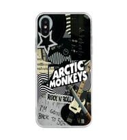Iphone X / Xs Uyumlu Arctic Monkeys Kolaj Desenli Şeffaf Telefon Kılıfı