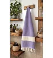 Unisex Mor Elmas Peştemal Havlu – Şık ve Pratik Kullanım, %100 Pamuk, (90 x 150 cm)