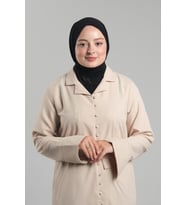 Siyah Pratik Hazır Geçmeli Tesettür Eşarp Sandy Arkadan Çıtçıtlı Piliseli Hijab 2406_01