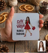 Kişiye Özel Karikatürlü Cute But Virgo Başak Burcu Bardak Altlığı Doğum Günü Hediyesi