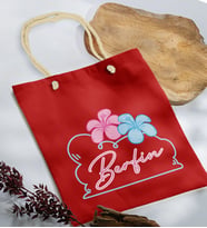 BK Gift Kişiye Özel Yaz Temalı İsimli Kırmızı Halat Saplı Kumaş Plaj Çantası -4, Baskılı Omuz Çantası, Alışveriş Çantası, Arkadaşa Hediye, Sevgiliye Hediye