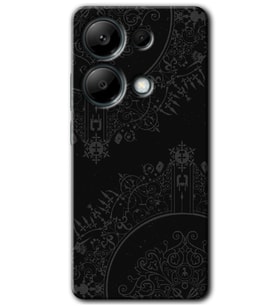 Poco M6 Pro Kılıf HD Desen Baskılı Kılıf - Siyah Mandala