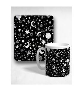 Little Stars Oval Bilek Destekli Mouse Pad Ve Kupa Bardak Seti