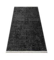 Makine Kaymaz Yıkanabilir Antrasit Dokulu Triko Salon Halısı Mutfak Halısı Koridor Halısı Yolluk 8016S