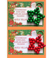 Kırmızı&Yeşil 10 Adet Anahtarlık - Yılbaşı Hediyesi - Christmas Gift