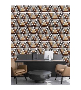 Dreamwall 3D Geometrik Şekil Desenli Silinebilir Tekstil Duvar Kağıdı (Çok Renkli)