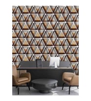 Dreamwall 3D Geometrik Şekil Desenli Silinebilir Tekstil Duvar Kağıdı (Çok Renkli)