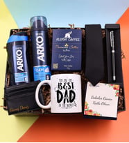 The Best Dad Kupa & Kişiye Özel Kalın Siyah Touch Pen & Siyah Kartlık & Arko Men Tıraş Köpüğü & Arko Men Tıraş Kolonyası & Siyah Kravat & Alerya Premium Filtre Kahve Hediye Seti