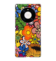 PrintiFy Huawei Mate 40 Pro ile Uyumlu 1mm Slim Fit Retro Renkler 2 Baskılı Şeffaf  Kılıf
