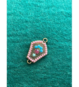 2 CM  ETNİK DESENLİ TURKUAZ TAŞLI DOĞAL TAŞLI ÖZEL İŞLEME KOLYE KÜPE BİLEKLİK TAKI UCU