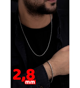 Erkek Gümüş Bileklik Kolye Set - 925 Ayar Gümüş Yuvarlak Kral Model Set