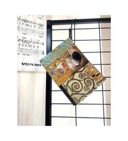 Gustav Klimt The Kiss Tablosu Clutch Portföy Çanta (Siyah-Siyah)