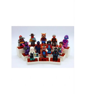 12 Minifigür Kapasiteli Premium Beyaz Kavisli Lego Standı (19x10 cm)