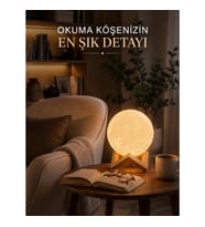 Mey İthalat® Modern Tasarımlı 3D Ay Lambası Yatak Odası ve Salon Dekoru