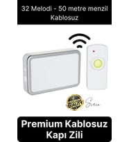 Premium Kablosuz Uzaktan Kumandalı Yüksek Sesli Uzun Mesafe Menzil Kapı Zili Ev Ofis Dükkan 50 metre