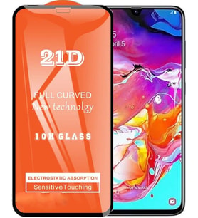 Samsung Uyumlu A70 Ekran Koruyucu 21D Tam Kaplayan Kavisli