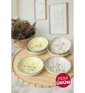 Keramika Mama Mia & La Dolce Vita Halka Çerezlik / Sosluk 13 Cm 6 Adet 22724-25 (Çok Renkli)