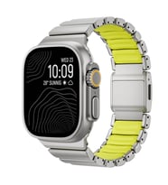 Apple Watch Ultra 49mm Uyumlu Zore KRD-149 Metal Silikon Kordon (Gri - Yeşil)