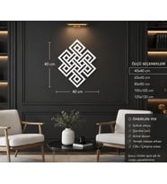 Sonsuzluk Düğümü Duvar Dekoru 40x40 cm Beyaz MDF Ahşap Lazer Kesim Modern Duvar Süsü