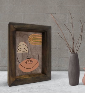 BK Gift Modern Art Tasarımlı Dekoratif Doğal Masif Ahşap Çerçeve 15x20cm-11 (Beyaz)