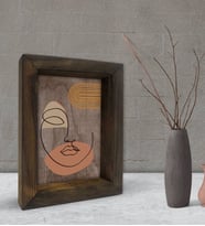 BK Gift Modern Art Tasarımlı Dekoratif Doğal Masif Ahşap Çerçeve 15x20cm-11 (Beyaz)