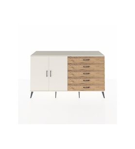 Kronos Konsol 4 Raflı 5 Çekmeceli 2 Kapaklı 176x59x99 Aytaşı-Aytaşı/Çam