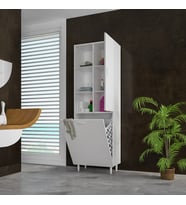 MODİLAYN TEK KAPAKLI SEPETLİ BANYO DOLABI (Beyaz)